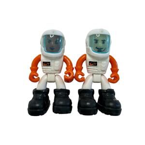 NIKKO Machine Maker Mission to Mars Figure Space Astronaut Set of 2 Orange Whire
